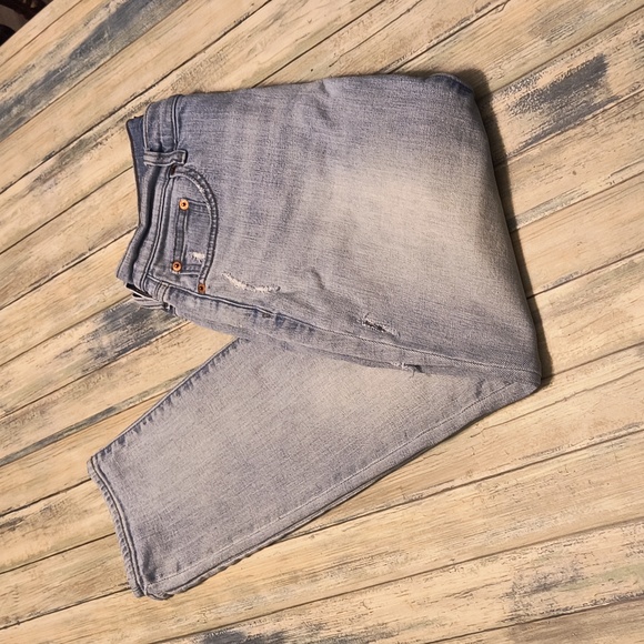 Gap Womens 1969 Best Girlfriend Distressed Jeans Straight Leg Sz 27 - Picture 3 of 7